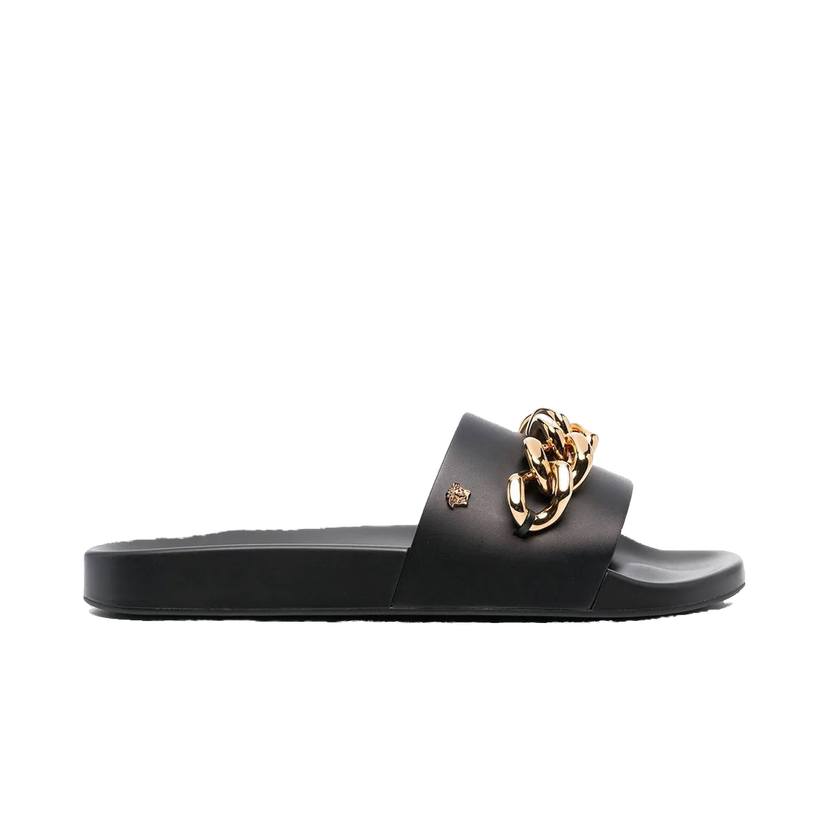 Sneakers og sko Versace Medusa Chain Slide Black Leather Sort | DSU8463-DV46G-KVO41