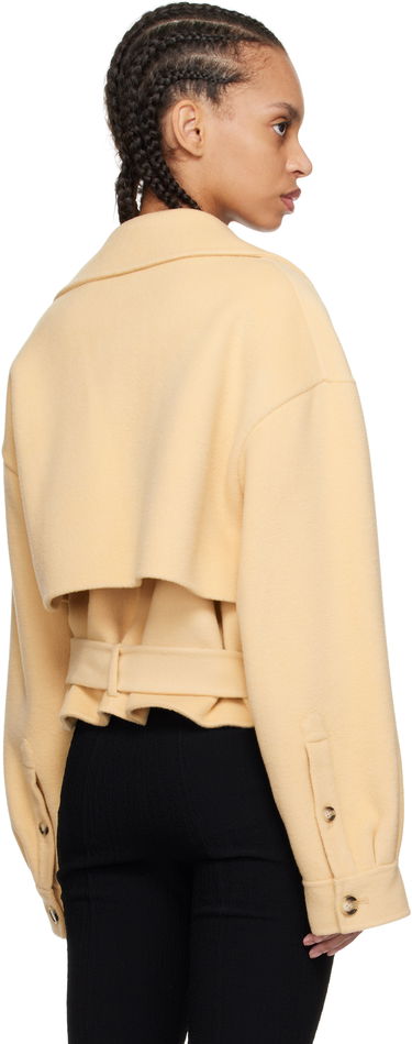 Jakke Nanushka Nanushka Ticia Fringed Double Wool Jacket Beige | NW25RSJK10005, 2