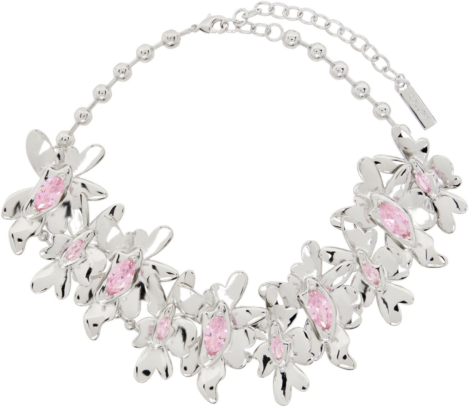 Halskæde Collina Strada Collina Strada Silver Tone Pink Daisy Necklace Metalisk | XX1089, 0
