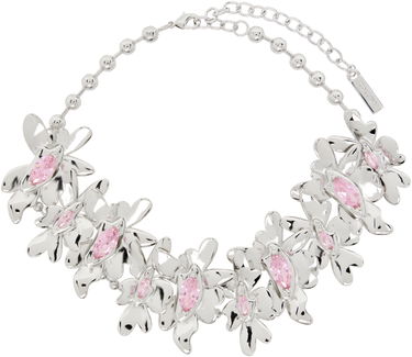 Halskæde Collina Strada Collina Strada Silver Tone Pink Daisy Necklace Metalisk | XX1089, 0