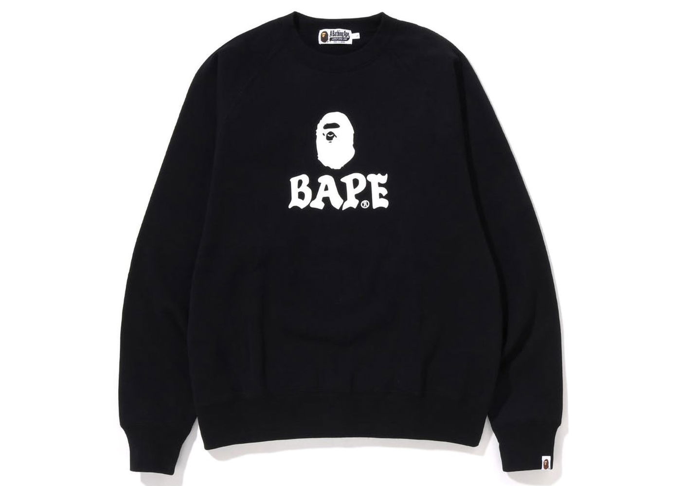 Sweatshirt BAPE BAPE Bape Front Logo Relaxed Fit Crewneck Black Sort | 1I80-113-001, 0