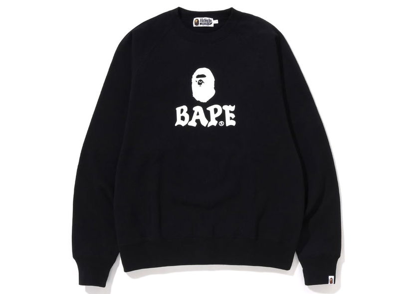 Sweatshirt BAPE BAPE Bape Front Logo Relaxed Fit Crewneck Black Sort | 1I80-113-001