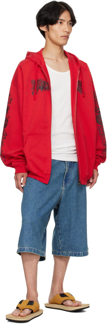 Sweatshirt VETEMENTS Vetements Cradle of Filth Oversized Zip-Up Hoodie Rød | UCF76ZU300R, 3