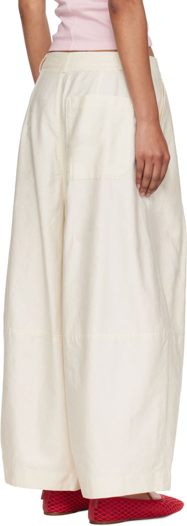 Bukser YMC YMC Deadbeat Wide-Leg Trousers Hvid | Q4YMF, 2