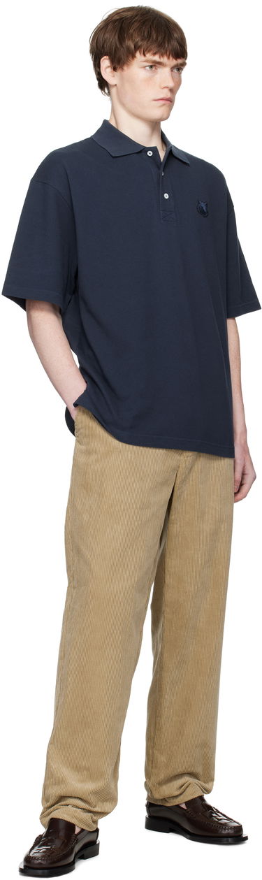 Polo skjorte MAISON KITSUNÉ Maison Kitsuné Fox Head Patch Oversize Polo Mørkeblå | PM00211KP0001, 3