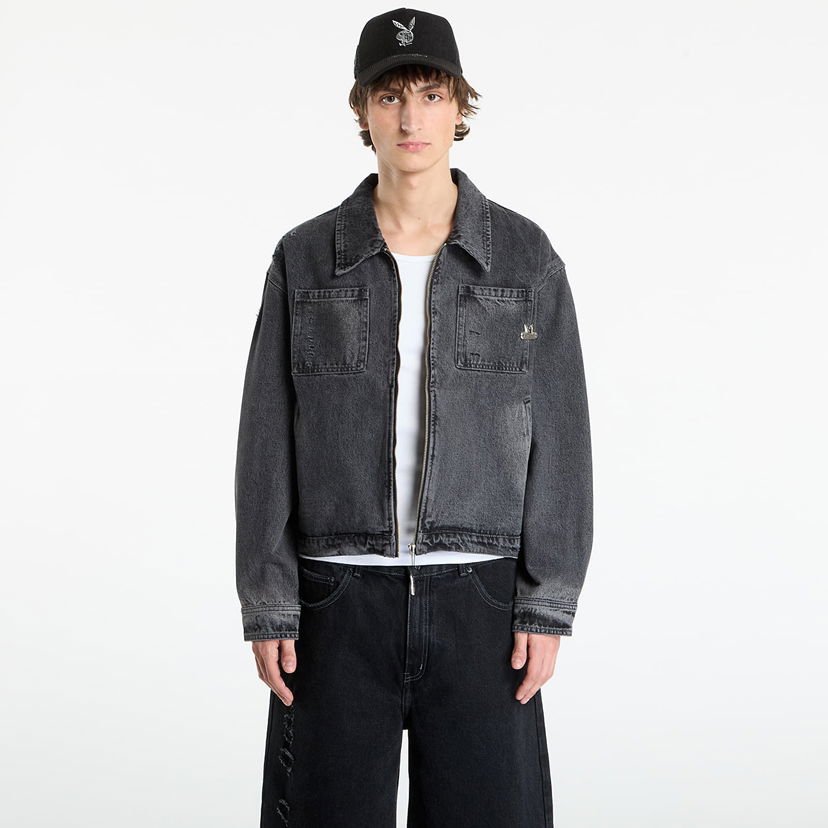 Jakke Footshop Playboy x FTSHP Denim Jacket UNISEX Black Sort | FTSHP_513