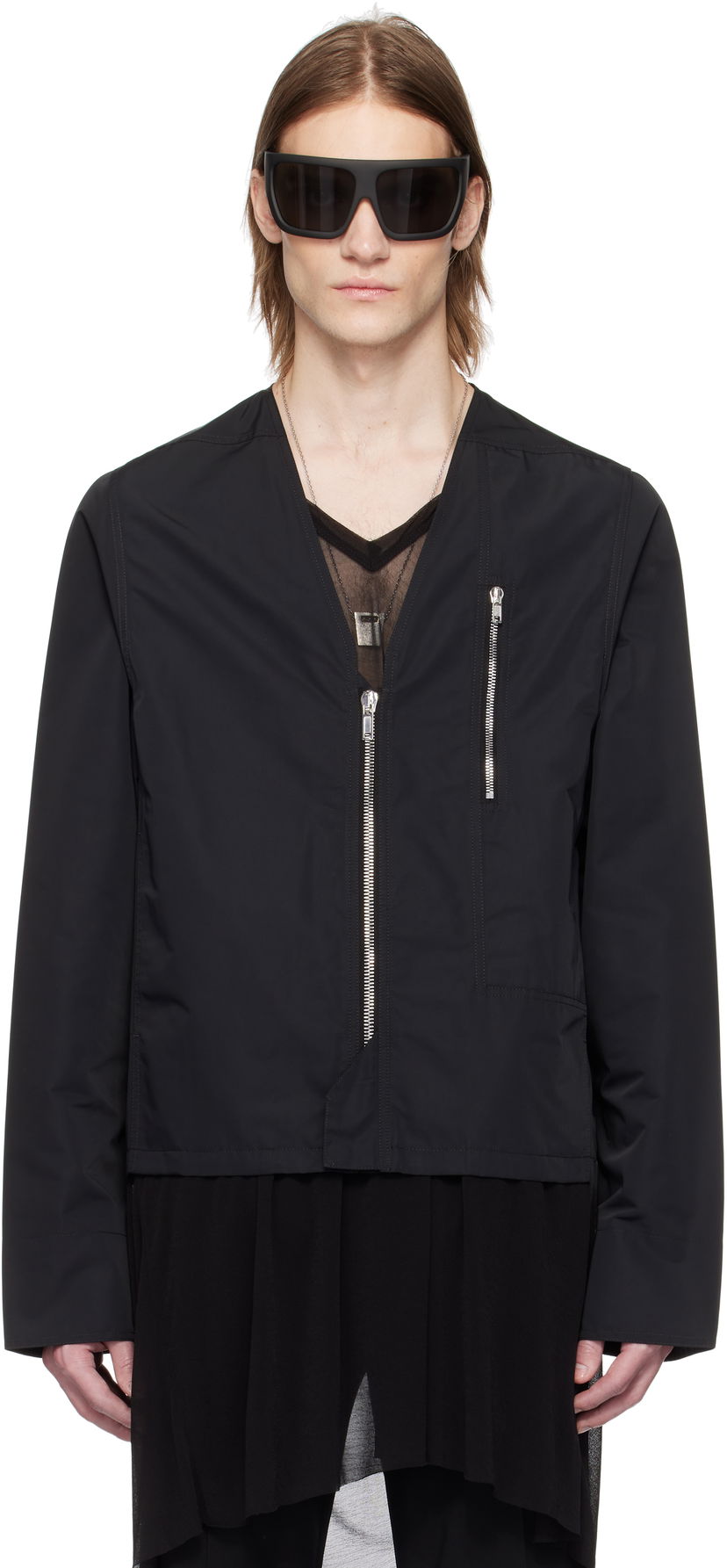 Vest Rick Owens Rick Owens Hollywood V Safety Jacket Sort | RU01E5775 FT