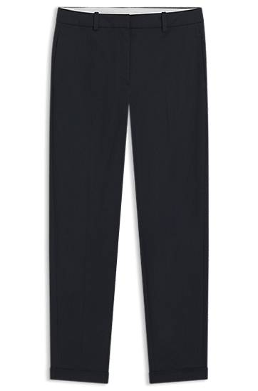 Bukser BOSS Regular Fit Flannel Trousers Mørkeblå | 50548280