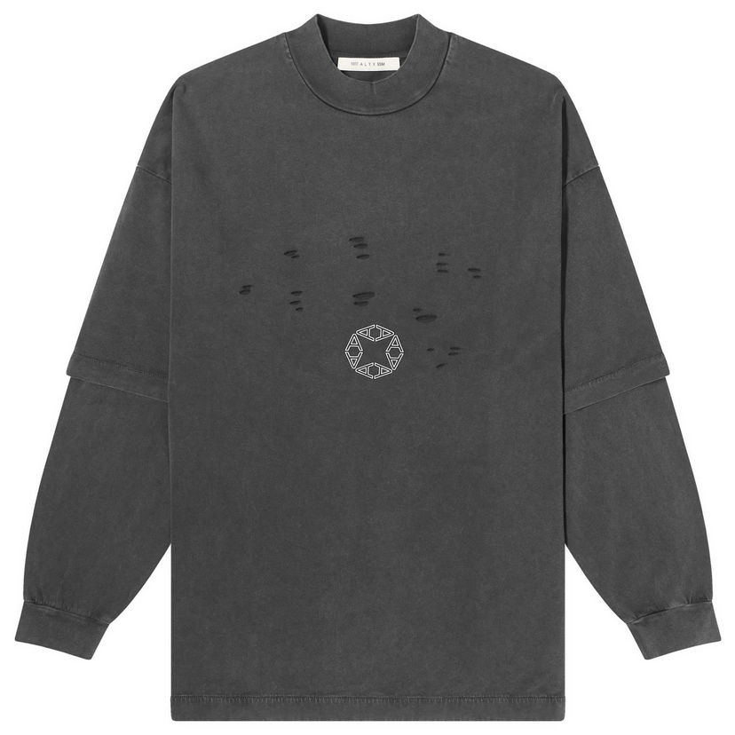 T-shirt 1017 ALYX 9SM Double Sleeve Laser Cut Sort | AAUTS0462FA01-BLK0003
