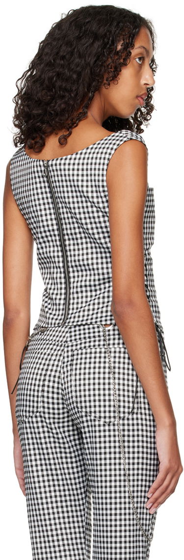 Tanktop Miaou Miaou Vallois Gingham Corset Top Sort | 7061GINOND, 2