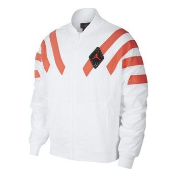 Bomberjakke Jordan Jordan SRT LGC Stripe Nylon Zipper Jacket Hvid | BV5406-100