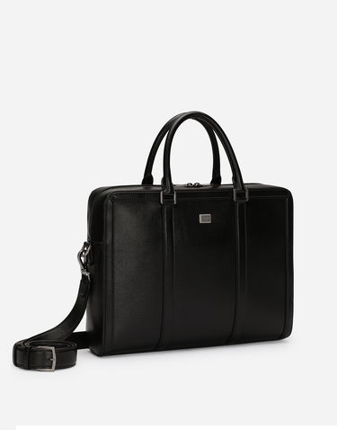 Rejsetaske Dolce & Gabbana Dolce & Gabbana Calfskin Briefcase Sort | BM2321AV95680999, 2