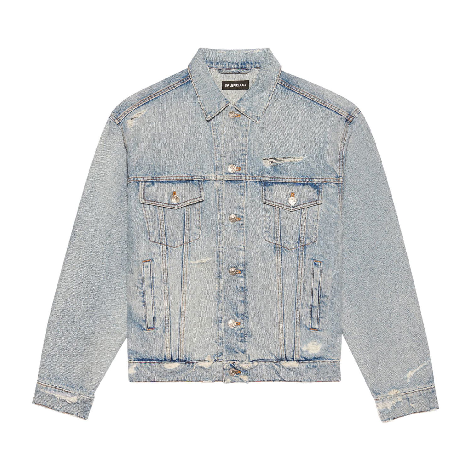 Jakke Balenciaga Large Fit Denim Jacket Blå | 664329 TBP48 8961, 1
