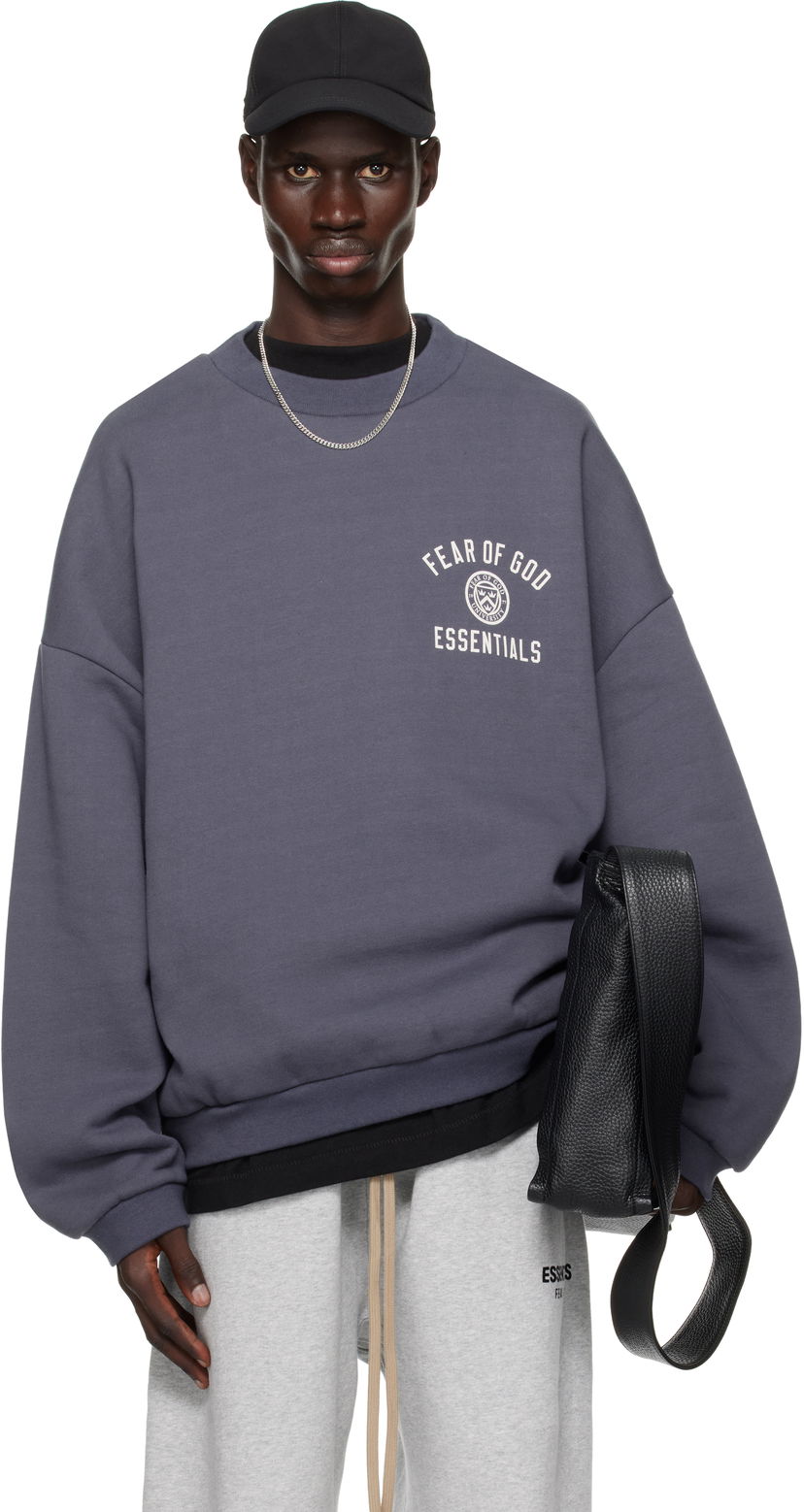 Sweatshirt Fear of God Fear of God ESSENTIALS Fleece Crewneck Sweatshirt Mørkeblå | 192HO246264F