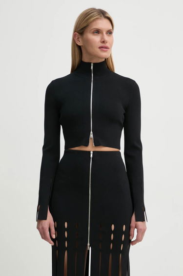 Nederdel Nanushka Black Zip-Up Knit Top and Skirt Set Sort | NW24FWSW46800, 0