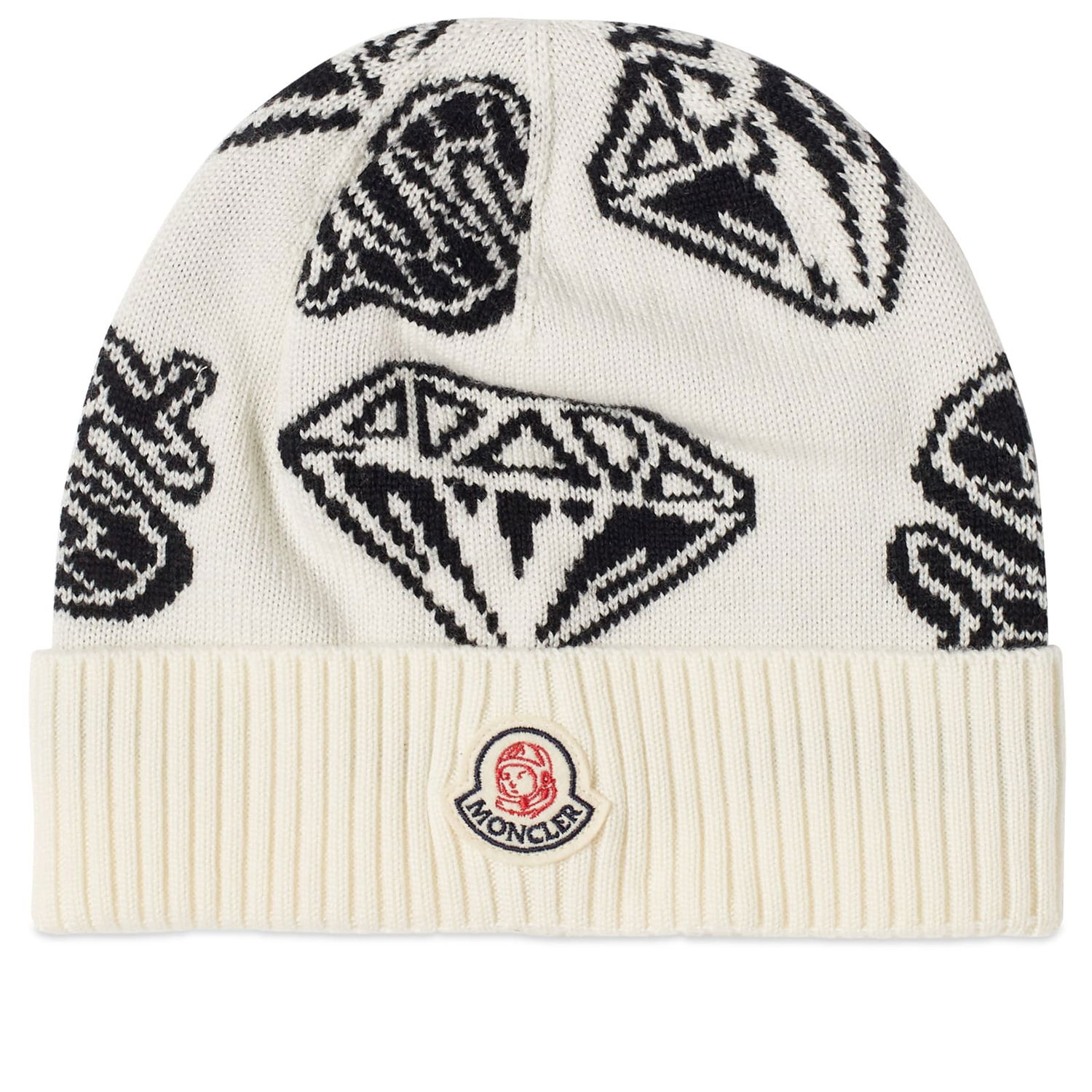 Beanie Moncler Genius x BBC Diamond & Dollar Beanie "Natural" Hvid | 3B000-M1131-02-034, 0