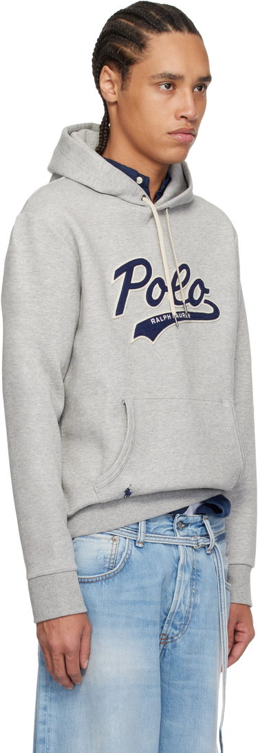 Sweatshirt Polo by Ralph Lauren Ralph Lauren Double-Knit Logo Hoodie Grå | 710964476002, 1