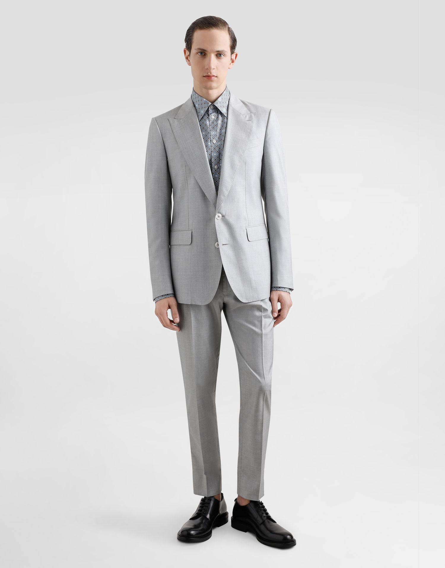 Træningsdragt Dolce & Gabbana Dolce & Gabbana Deconstructed Single-Breasted Silk Suit Grå | GK020TFU1NHS8290, 1