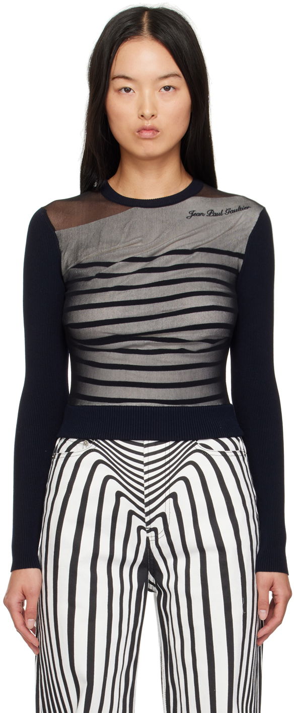 T-shirt Jean Paul Gaultier Striped T-Shirt Mørkeblå | 24/30-F-PL067B-M064-590100, 0