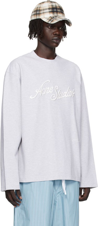 T-shirt Acne Studios Acne Studios Embroidered-Logo T-Shirt Grå | CL0369-, 1