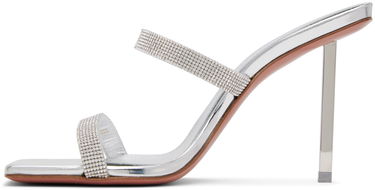 Tilbehør Amina Muaddi Amina Muaddi Rih Crystal-Embellished Slipper Sandals Metalisk | RIH SLIPPER METAL MESH, 2