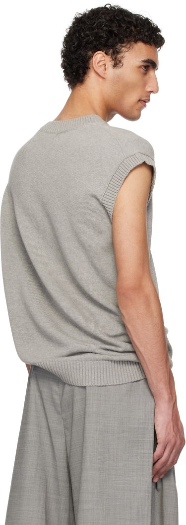 Sweater HED MAYNER Hed Mayner V-Neck Knit Vest Grå | HMMA75074A-HA600, 2