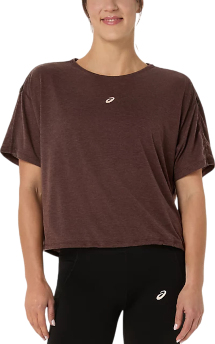 Crop top Asics Asics Nagino Run Adjustable Short Sleeve T-Shirt Brun | 2012d140-201