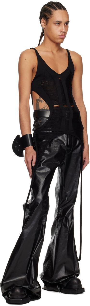 Tanktop Rick Owens Rick Owens Hollywood Cutout Bodysuit Tank Top Sort | RR01E5675 KGRIDM, 3
