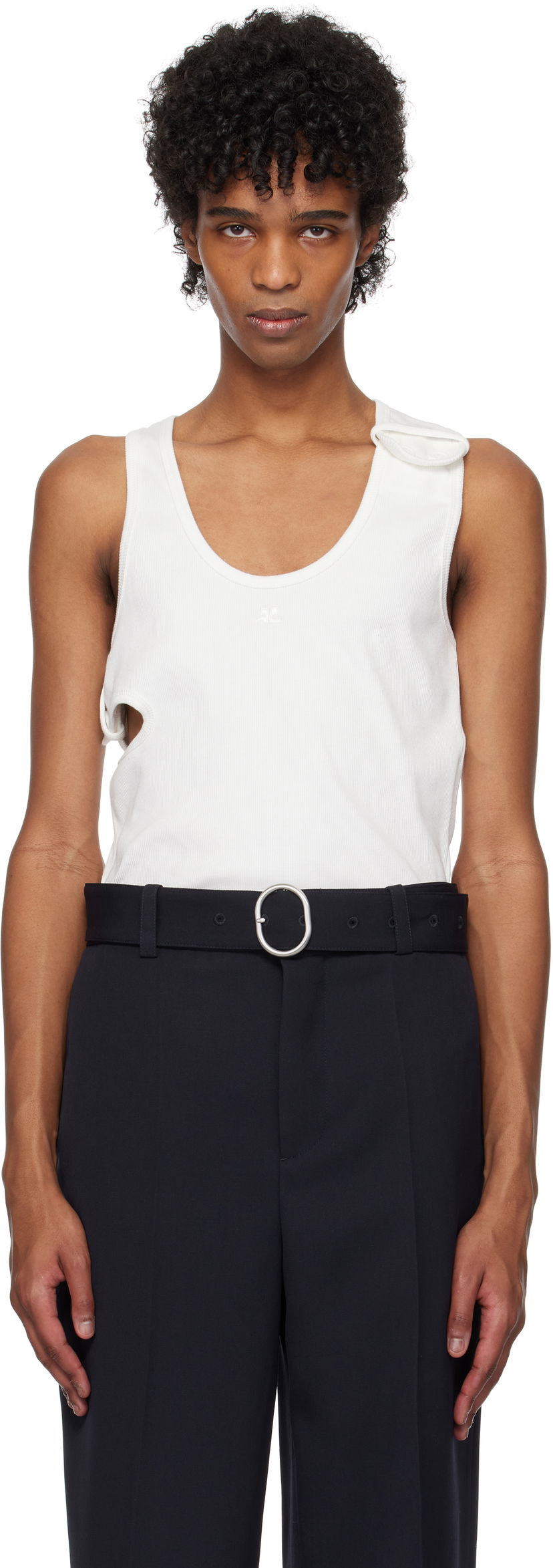 Tanktop Courrèges Courrèges 90's Rib Cut Out Tank Top Hvid | 125JDE113JS0194