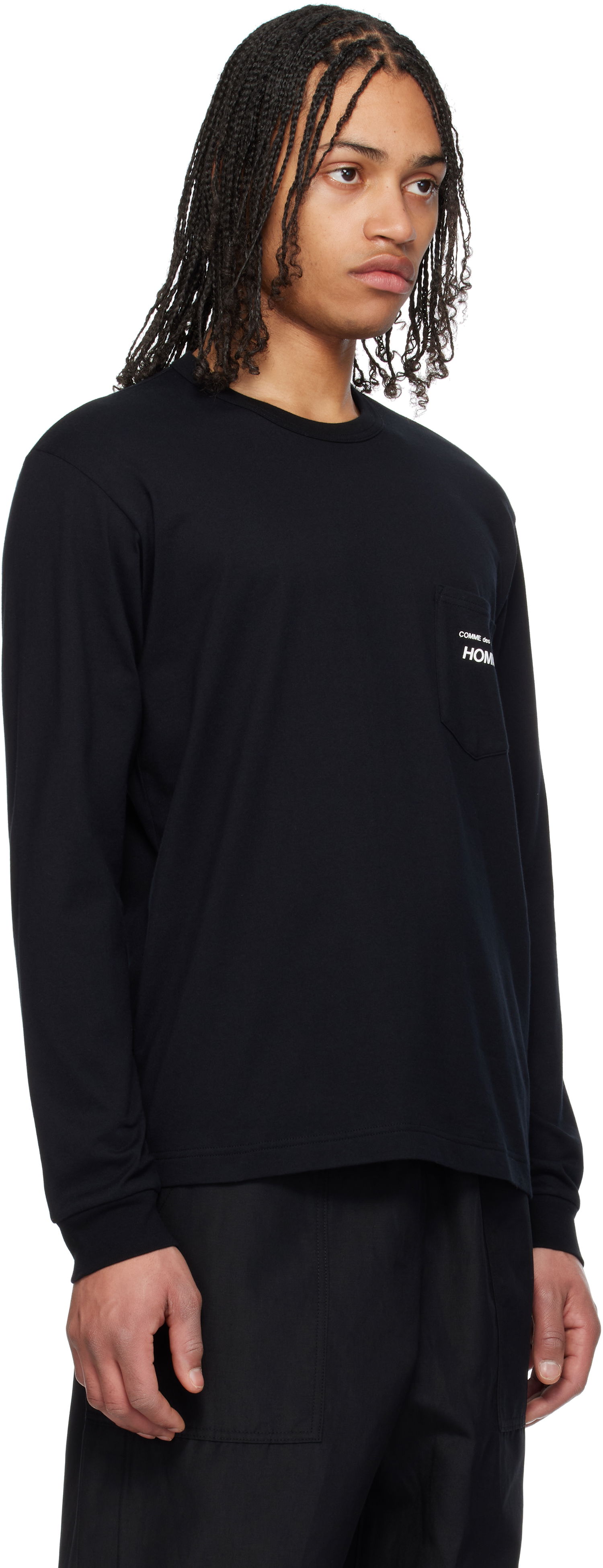 T-shirt Comme des Garçons Pocket Long Sleeve T-Shirt Homme Sort | HO-T102-051, 1