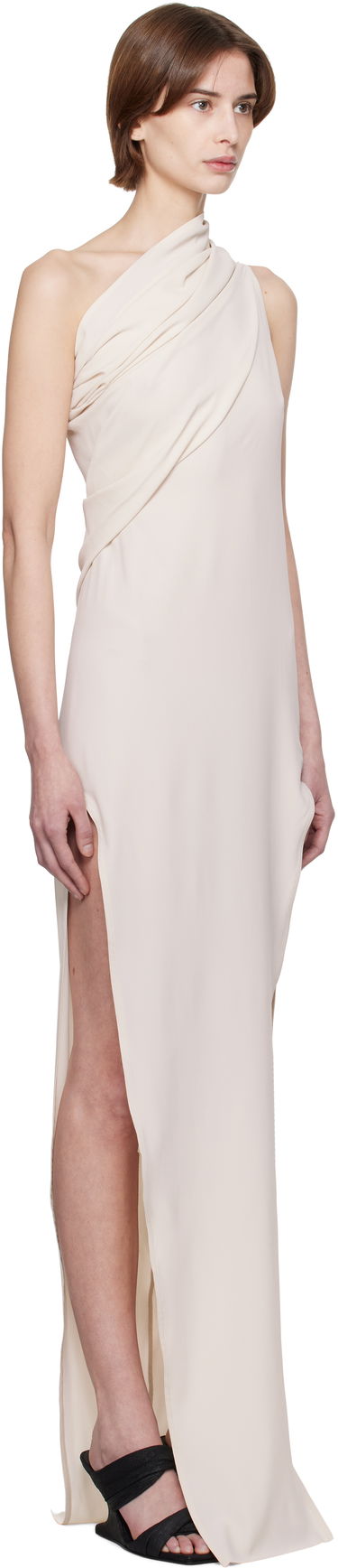 Kjole Rick Owens Rick Owens Hollywood Athena Arrowhead One-Shoulder Maxi Dress Sort | RP01E7509 CC, 4