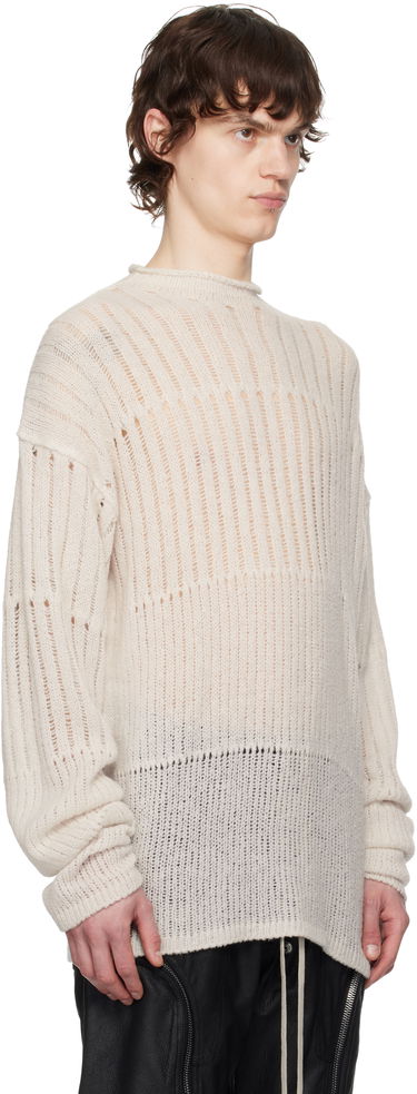 Sweater Rick Owens Rick Owens Hollywood Oversized Knit Sweater Beige | RU01E5681 KGRID, 1