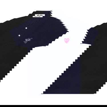 Polo skjorte Comme des Garçons Play Heart Polo Tee Mørkeblå | AZ T006 051 2, 1