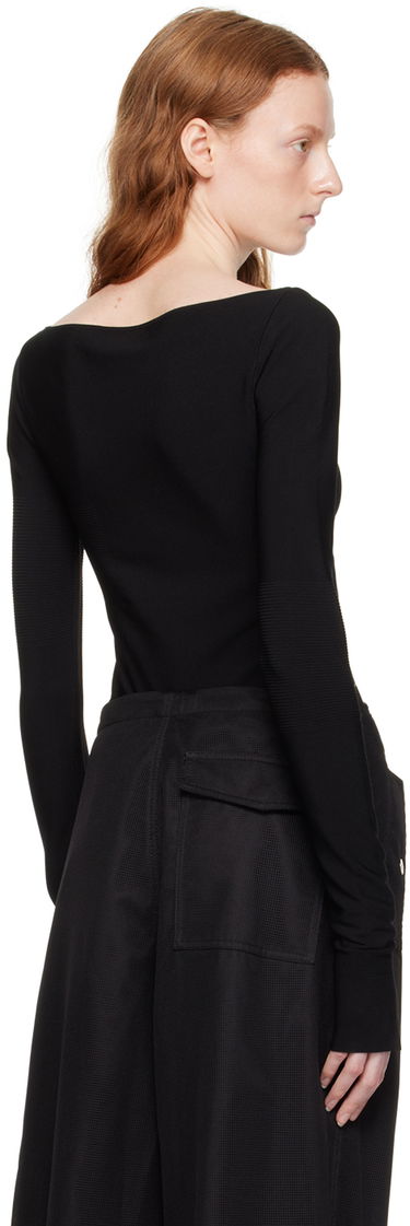 T-shirt Dion Lee Cinched Slit Long Sleeve Top Sort | C7212P23, 2