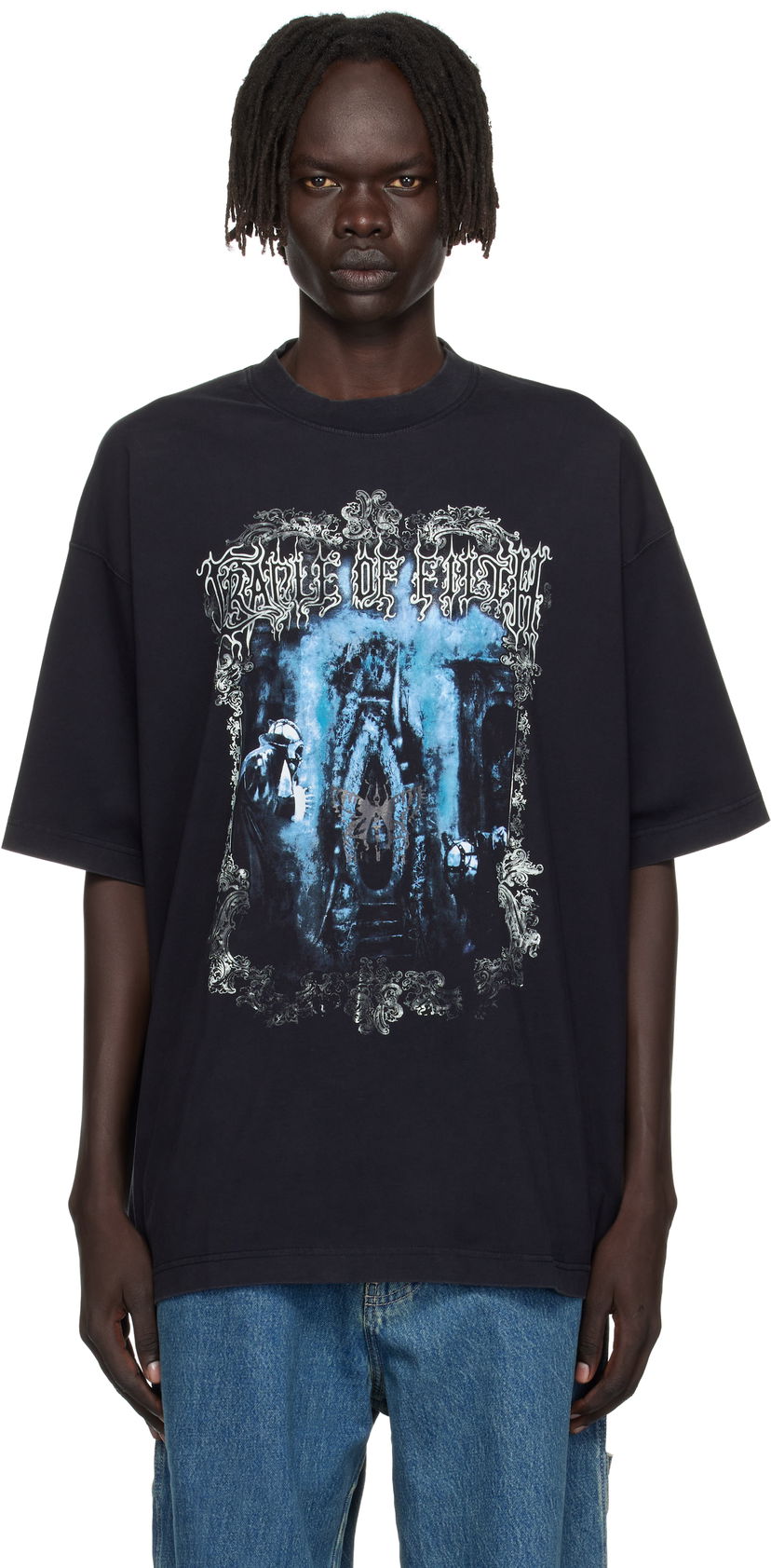 T-shirt VETEMENTS Vetements Cradle of Filth Oversized T-Shirt Sort | UCF76TR800B