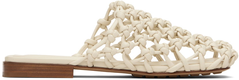 Sneakers og sko Bottega Veneta Bottega Veneta Supple Lambskin Flat Sandals Hvid | 827669 V3H60