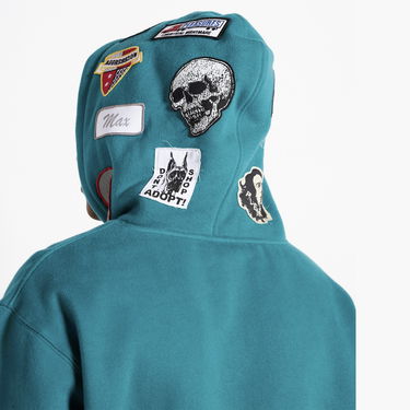 Sweatshirt Pleasures Worms Hoodie Turkis | P23F022-GREEN, 5