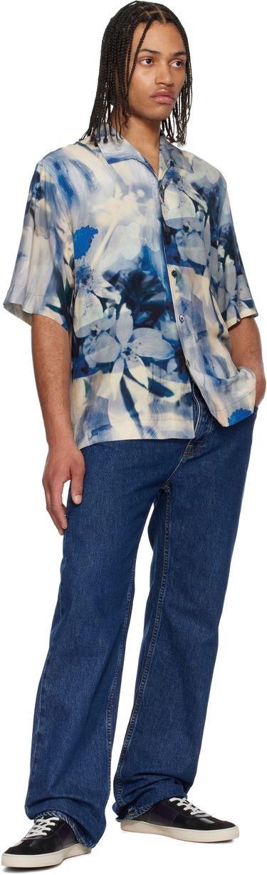 Skjorte Paul Smith Paul Smith Oversized Painted Photograph Viscose Shirt Blå | M1R-426Z-P02653, 3