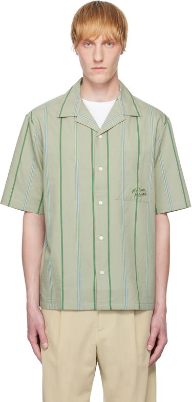 Skjorte MAISON KITSUNÉ Maison Kitsuné Resort Striped Shirt Grøn | OM00421WC5029, 0