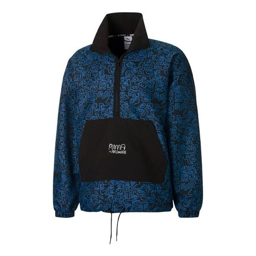 Vindjakke Puma Mr Doodle Crossover Graffiti Print Anorak Jacket Blå | 530648-01