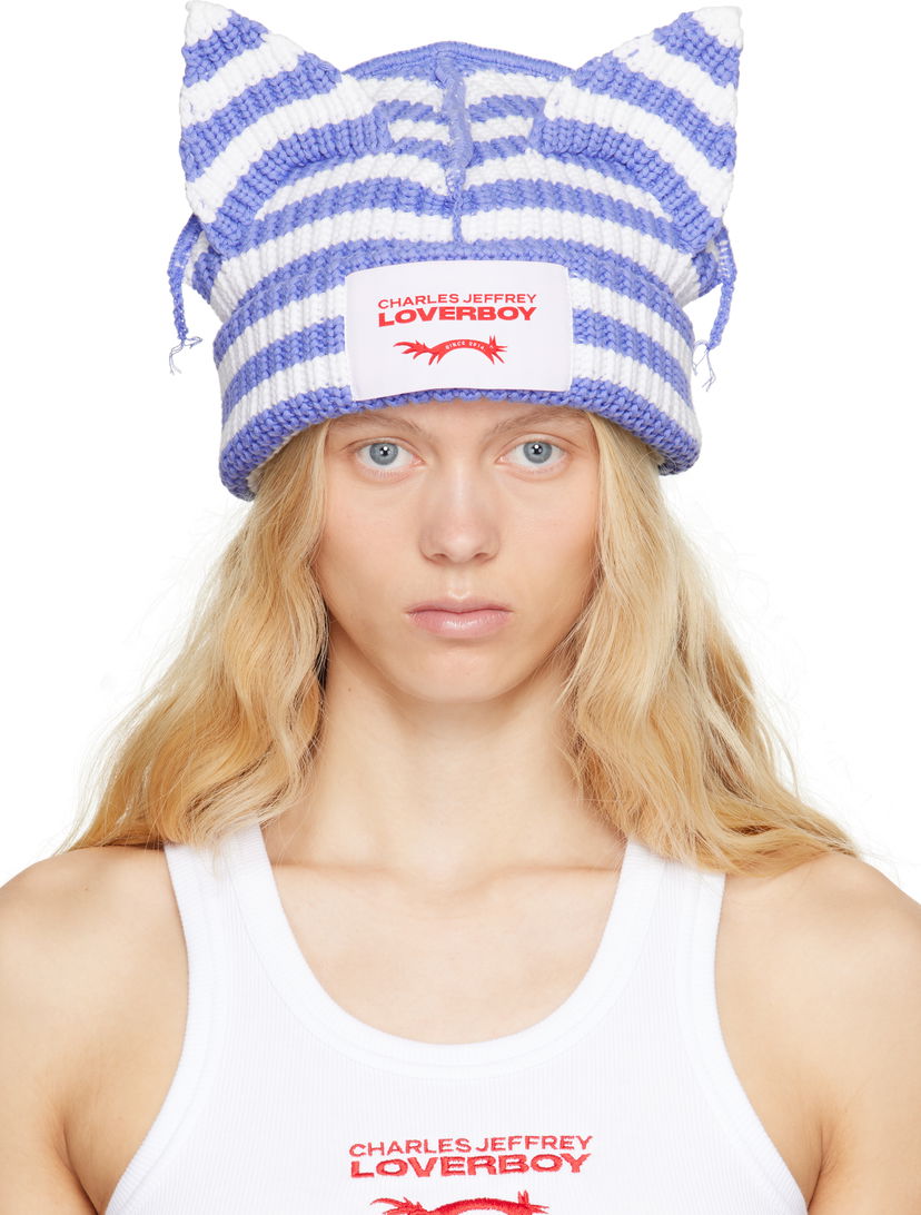 Beanie Charles Jeffrey Loverboy Charles Jeffrey LOVERBOY Chunky Ears Knit Beanie Blå | 54131401