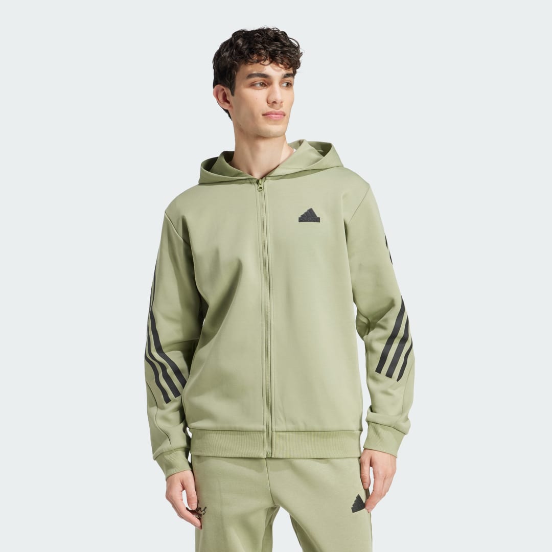 Sweatshirt adidas Performance Future Icons 3-Stripes Full Zip Hoodie Grøn | IY7688, 0