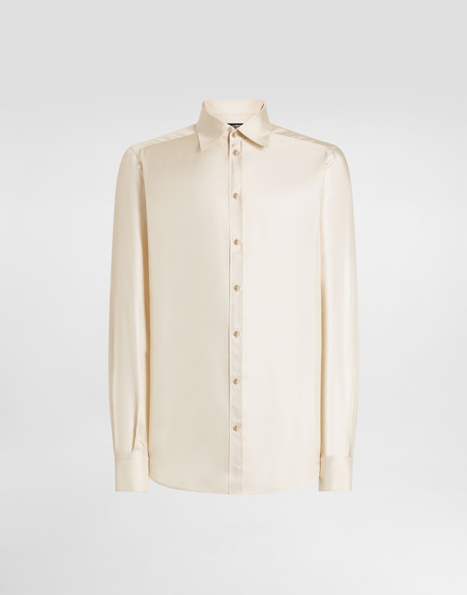 Skjorte Dolce & Gabbana Dolce & Gabbana Martini Silk Twill Shirt Beige | G5MM4TFU10SA3791, 0