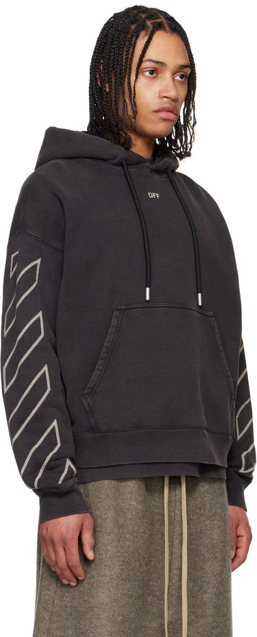 Sweatshirt Off-White Off-White Arrow Skate Martyrdom Hoodie Sort | OMBB085S25FLE00P1361, 1