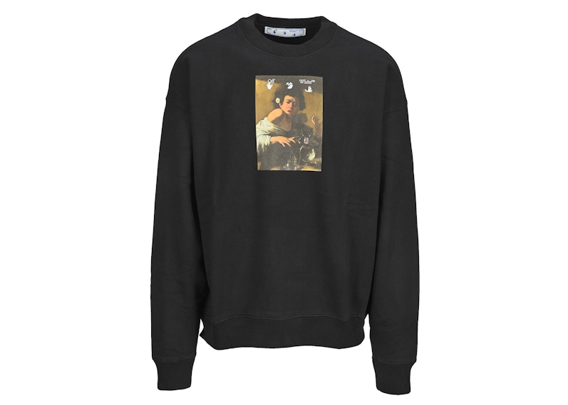 Sweatshirt Off-White Caravaggio Boy Crew Sweatshirt Black Sort | OMBA054F21FLE0101084