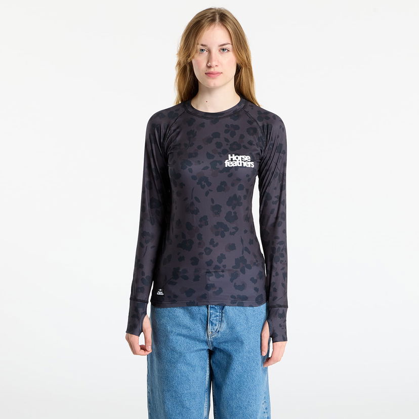 T-shirt Horsefeathers Long-Sleeve Top Mirra Floral Cheetah with Thumbholes Sort | SW927E