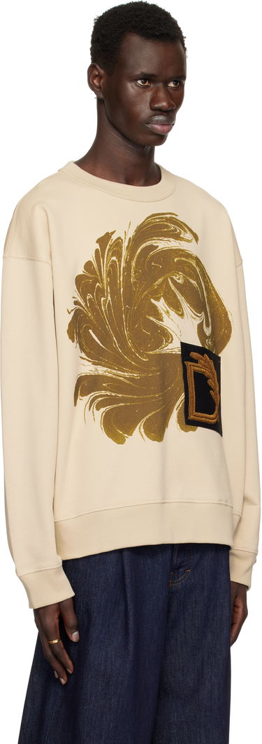 Sweatshirt Dries Van Noten Dries Van Noten Appliqué Sweatshirt Beige | 251-021166-1610, 1