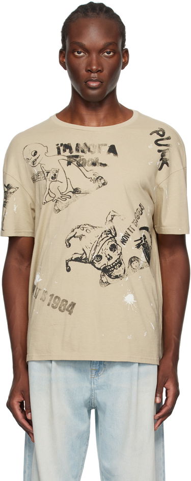 T-shirt R13 R13 Relaxed Graphic T-Shirt Beige | R13MK141-001UU, 0