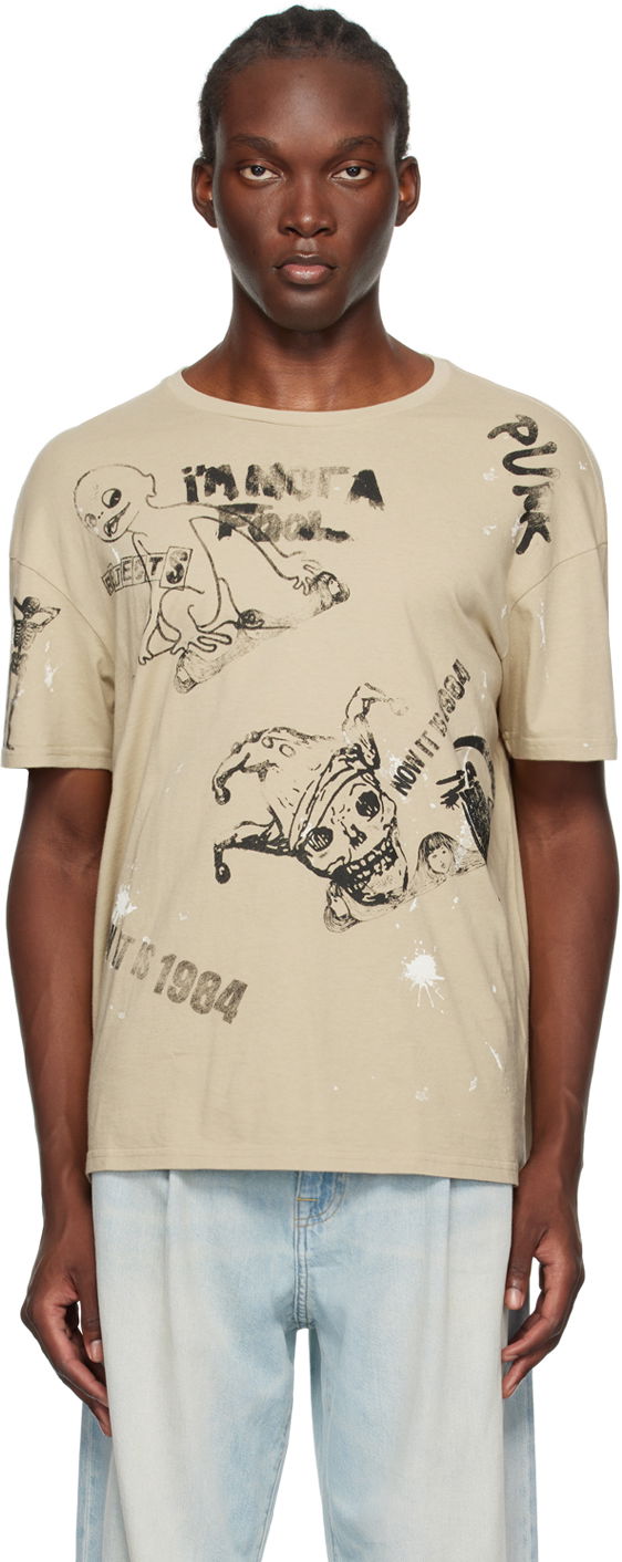 T-shirt R13 R13 Relaxed Graphic T-Shirt Beige | R13MK141-001UU
