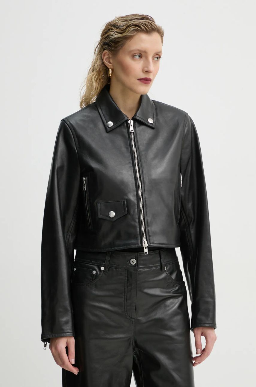 Jakke STAND STUDIO Stand Studio Brooke Cropped Leather Jacket Sort | 66384.7750, 0